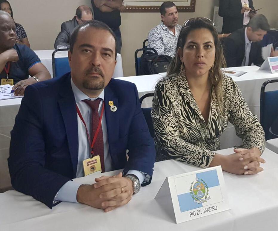 Marcio Garcia, Diretor de Segurança Pública da COBRAPOL e presidente do SINDPOL-RJ e Aline Cavalcante, Diretora de Assuntos Parlamentares da COBRAPOL e do SINDPOL-RJ